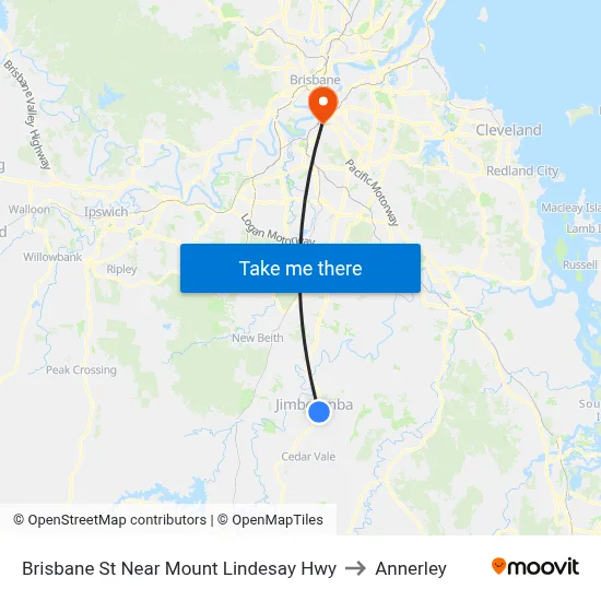 Brisbane St Near Mount Lindesay Hwy to Annerley map
