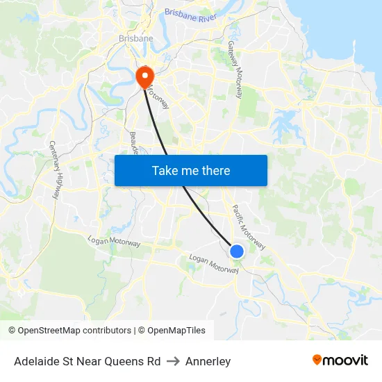 Adelaide St Near Queens Rd to Annerley map
