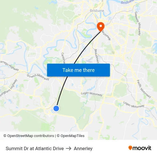 Summit Dr at Atlantic Drive to Annerley map