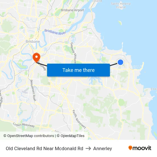 Old Cleveland Rd Near Mcdonald Rd to Annerley map