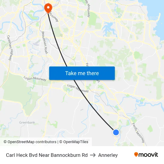 Carl Heck Bvd Near Bannockburn Rd to Annerley map