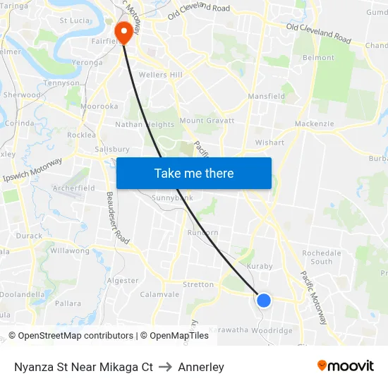 Nyanza St Near Mikaga Ct to Annerley map