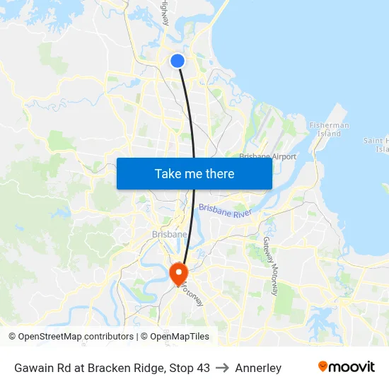 Gawain Rd at Bracken Ridge, Stop 43 to Annerley map