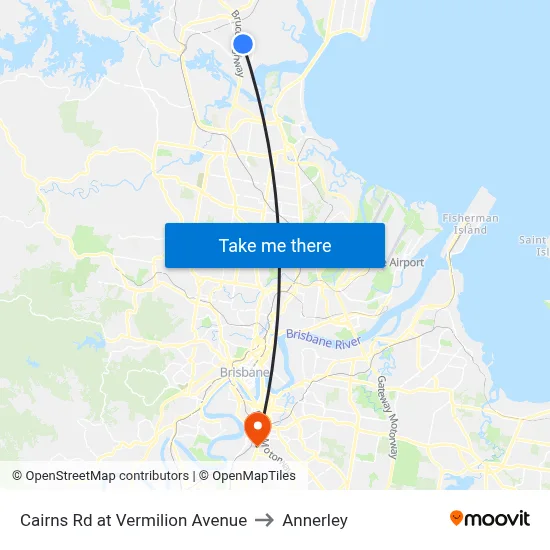 Cairns Rd at Vermilion Avenue to Annerley map