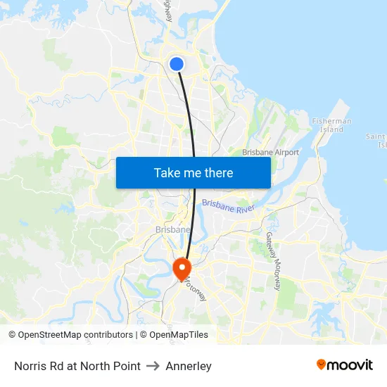 Norris Rd at North Point to Annerley map