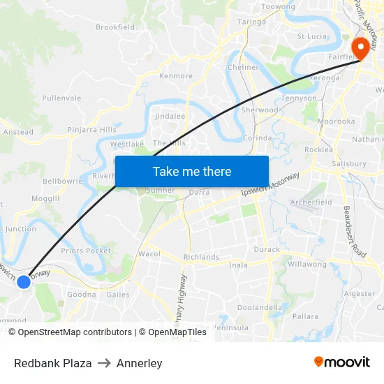 Redbank Plaza to Annerley map