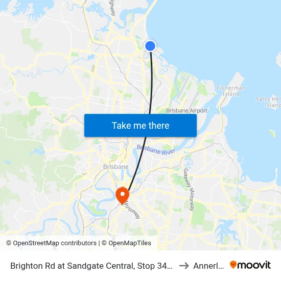 Brighton Rd at Sandgate Central, Stop 34/33 to Annerley map