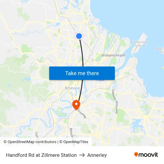Handford Rd at Zillmere Station to Annerley map