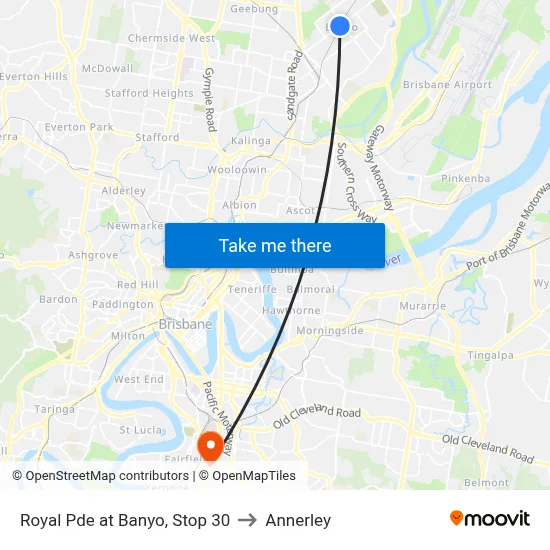 Royal Pde at Banyo, Stop 30 to Annerley map