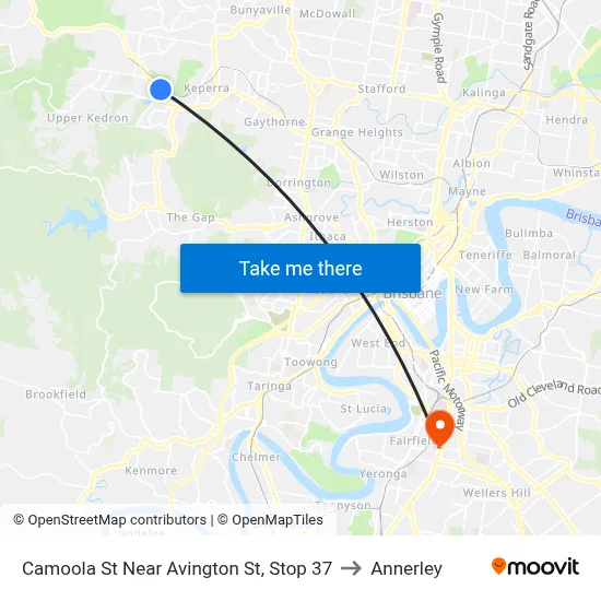 Camoola St Near Avington St, Stop 37 to Annerley map