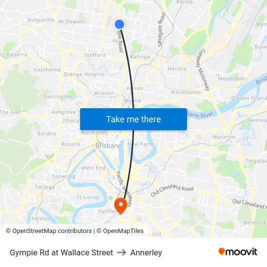 Gympie Rd at Wallace Street to Annerley map