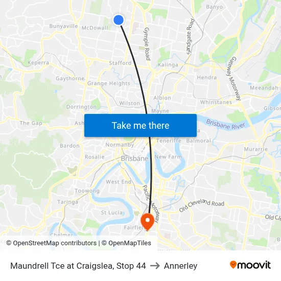 Maundrell Tce at Craigslea, Stop 44 to Annerley map