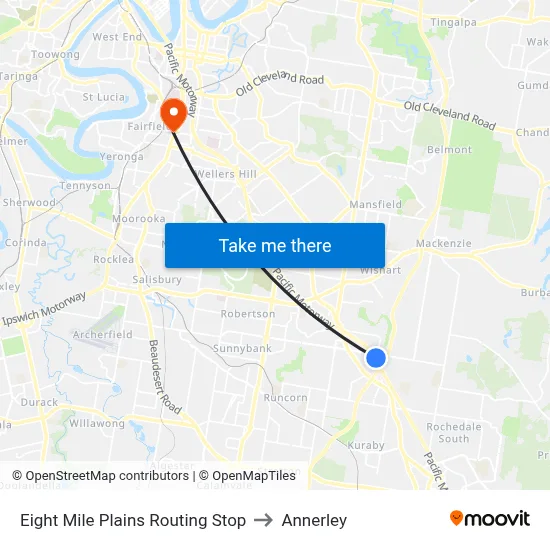 Eight Mile Plains Routing Stop to Annerley map