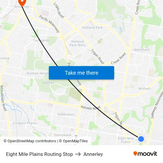 Eight Mile Plains Routing Stop to Annerley map
