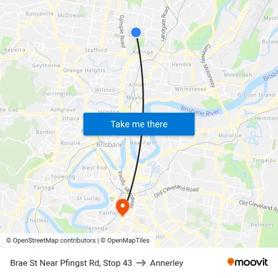 Brae St Near Pfingst Rd, Stop 43 to Annerley map