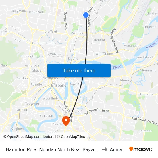 Hamilton Rd at Nundah North Near Bayview Tce to Annerley map