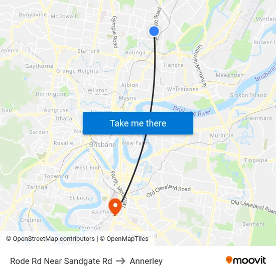 Rode Rd Near Sandgate Rd to Annerley map