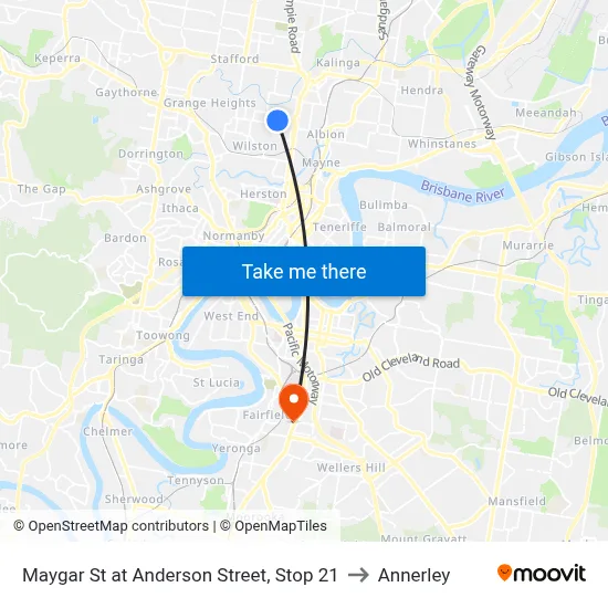 Maygar St at Anderson Street, Stop 21 to Annerley map