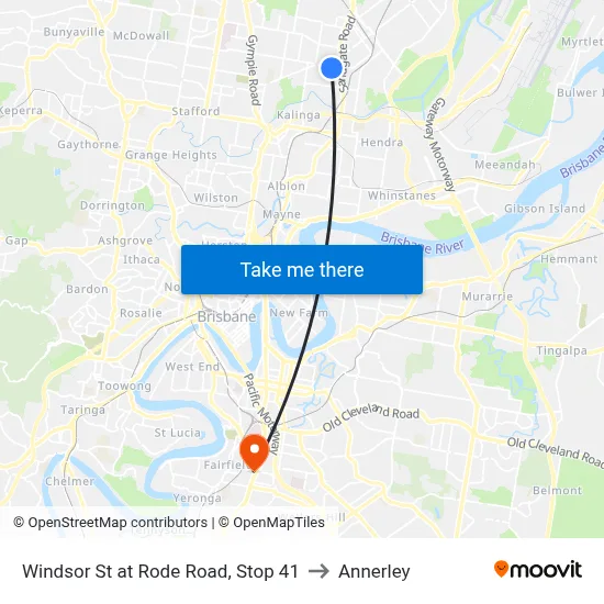 Windsor St at Rode Road, Stop 41 to Annerley map