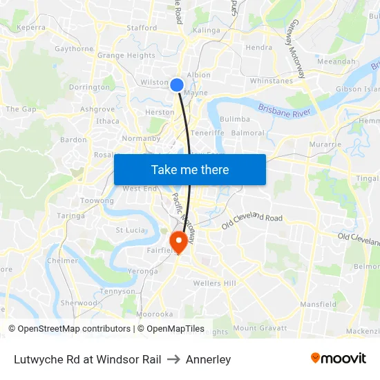 Lutwyche Rd at Windsor Rail to Annerley map