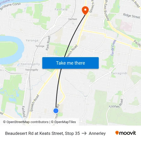 Beaudesert Rd at Keats Street, Stop 35 to Annerley map