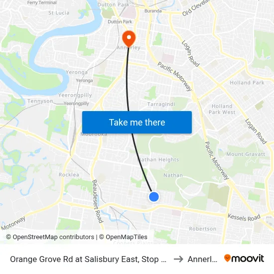 Orange Grove Rd at Salisbury East, Stop 51 to Annerley map
