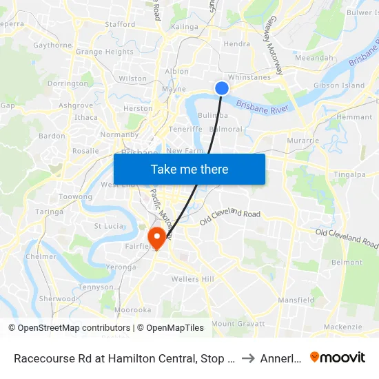Racecourse Rd at Hamilton Central, Stop 20 to Annerley map
