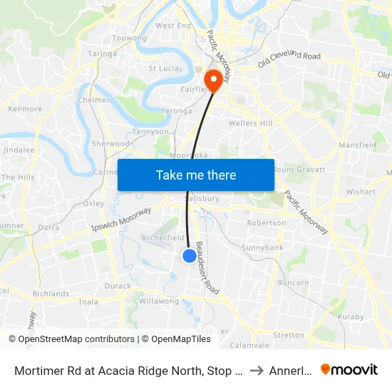 Mortimer Rd at Acacia Ridge North, Stop 59 to Annerley map