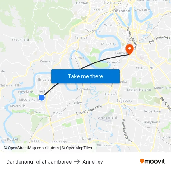 Dandenong Rd at Jamboree to Annerley map