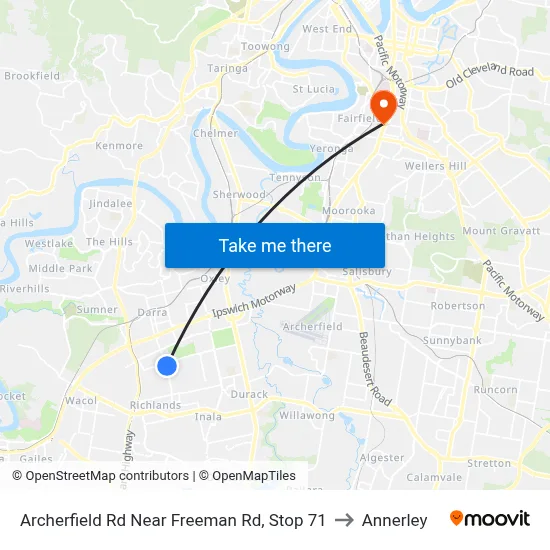 Archerfield Rd Near Freeman Rd, Stop 71 to Annerley map