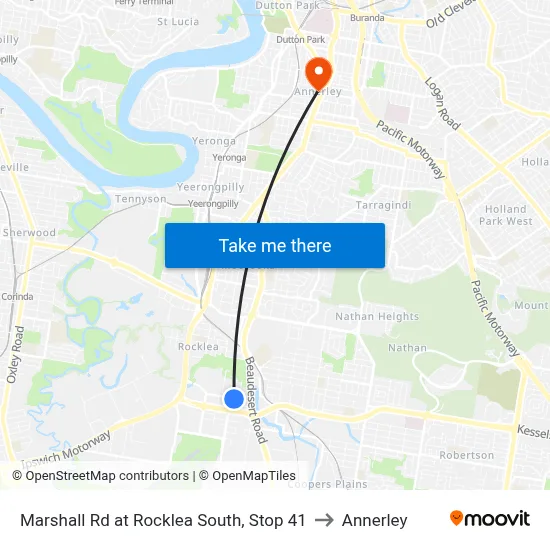Marshall Rd at Rocklea South, Stop 41 to Annerley map