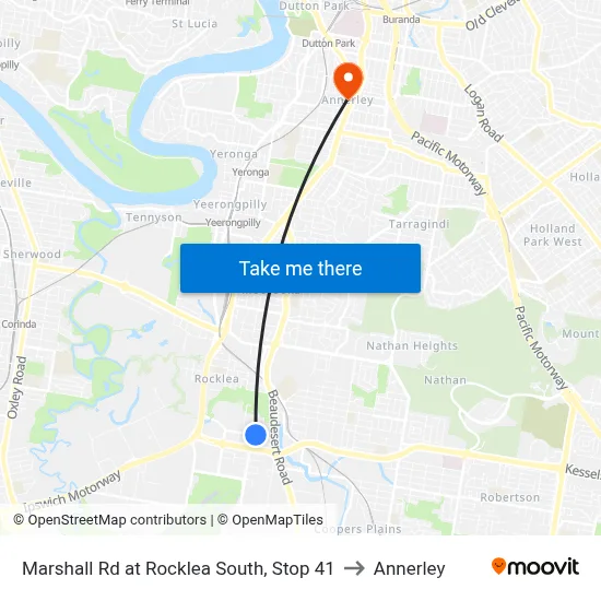 Marshall Rd at Rocklea South, Stop 41 to Annerley map
