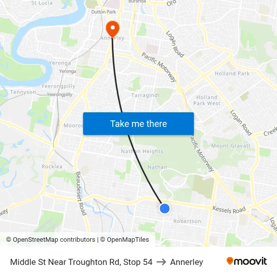 Middle St Near Troughton Rd, Stop 54 to Annerley map