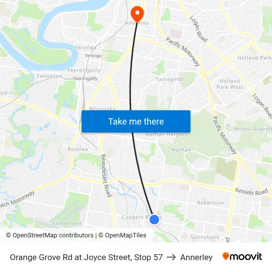 Orange Grove Rd at Joyce Street, Stop 57 to Annerley map