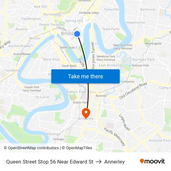 Queen Street Stop 56 Near Edward St to Annerley map