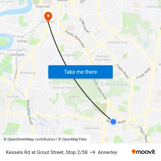 Kessels Rd at Grout Street, Stop 2/58 to Annerley map