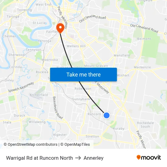 Warrigal Rd at Runcorn North to Annerley map