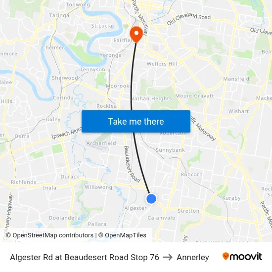 Algester Rd at Beaudesert Road Stop 76 to Annerley map