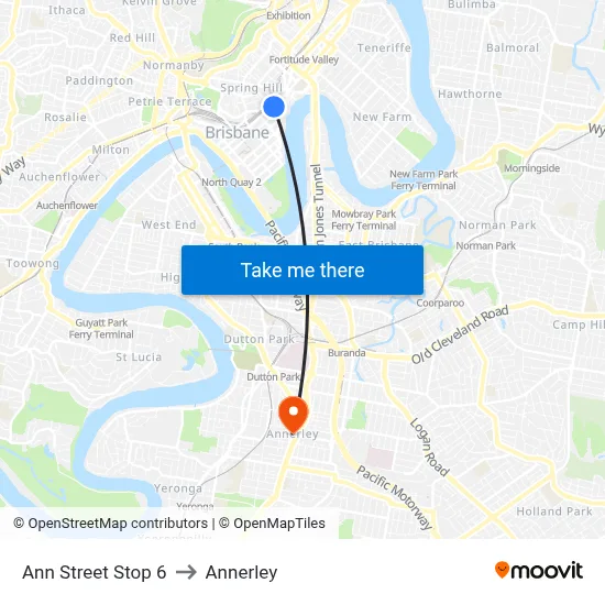 Ann Street Stop 6 to Annerley map
