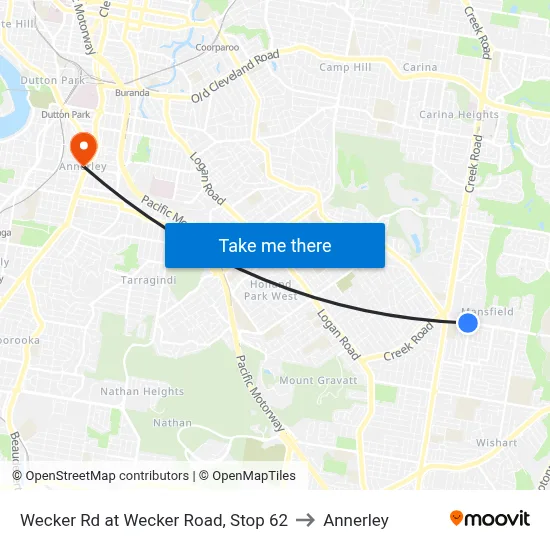 Wecker Rd at Wecker Road, Stop 62 to Annerley map