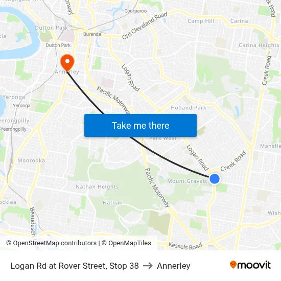 Logan Rd at Rover Street, Stop 38 to Annerley map