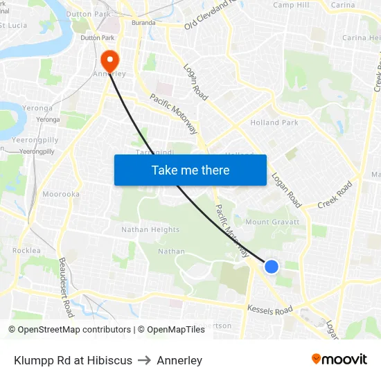 Klumpp Rd at Hibiscus to Annerley map