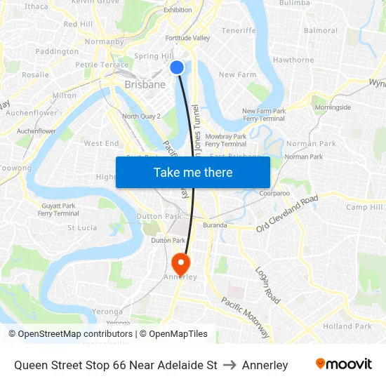 Queen Street Stop 66 Near Adelaide St to Annerley map