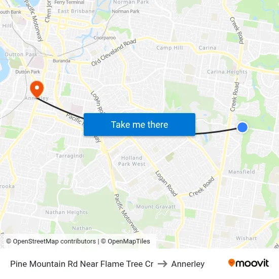 Pine Mountain Rd Near Flame Tree Cr to Annerley map