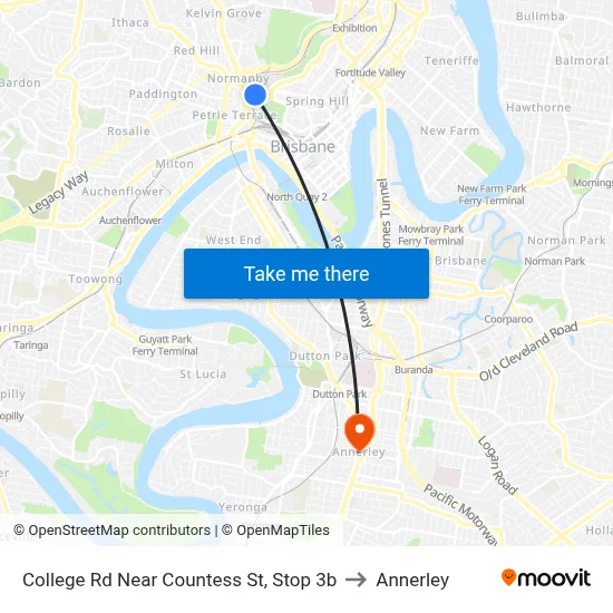 College Rd Near Countess St, Stop 3b to Annerley map