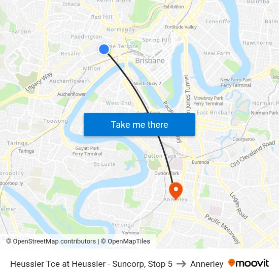 Heussler Tce at Heussler - Suncorp, Stop 5 to Annerley map