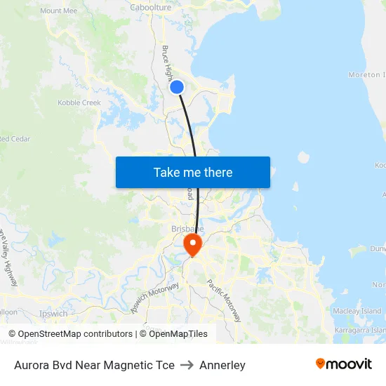Aurora Bvd Near Magnetic Tce to Annerley map