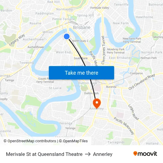 Merivale St at Queensland Theatre to Annerley map