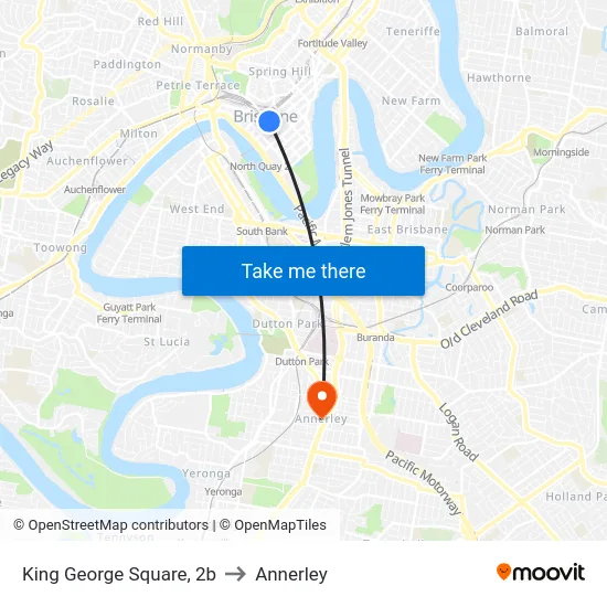 King George Square, 2b to Annerley map