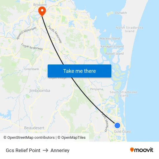 Gcs Relief Point to Annerley map